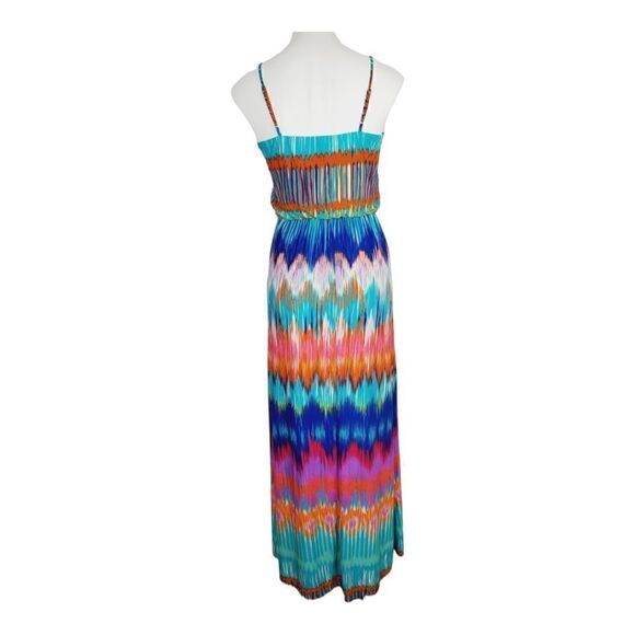 Bisou Bisou Michele Bohbot colorful stripe maxi dress with pockets Size 4 - Picture 3 of 6